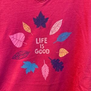 Life Is Good Women's Burgundy Long Sleeve Crusher Tee
